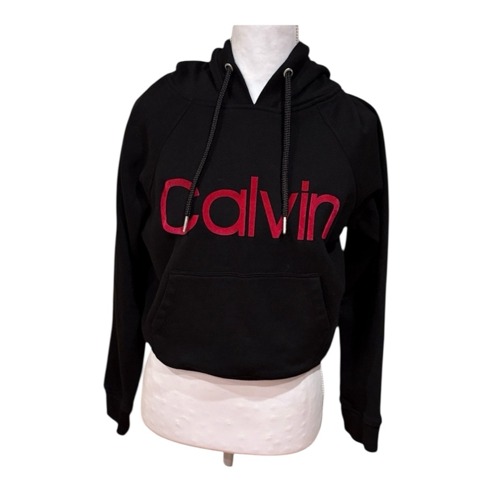 NWOT Calvin Klein Performance Black and Pink Hoodie Cropped